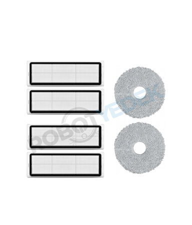 XiaomiS20+ Plus Uyumlu Yedek Hepa Filtre ve Mop-6 Parça