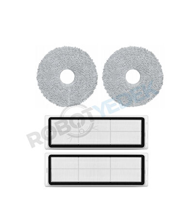 Xiaomi S20+ Plus Uyumlu Yedek Mop ve Hepa Filtre-4 Parça