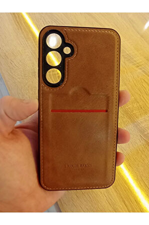 Samsung Galaxy S23 FE Deri Kartlıklı İçi Karbon Darbe Korumalı Kamera Korumalı Kılıf