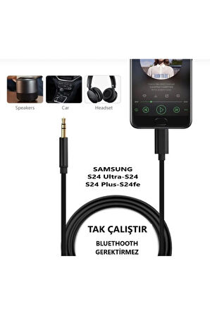 Samsung Galaxy S24 Ultra S24 S24 Plus S24 Fe Aux Kablo Type C Aux Kablo Tak Çalıştır Dac Çipli