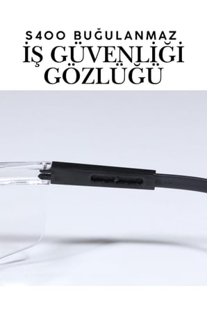S400 Şeffaf Koruyucu İş Gözlüğü - Anti-Fog Buğulanmaz Polikarbonat Gözlük Laboratuvar ve İş Gözlüğü