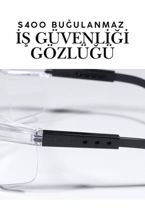 S400 Şeffaf Koruyucu İş Gözlüğü - Anti-Fog Buğulanmaz Polikarbonat Gözlük Laboratuvar ve İş Gözlüğü