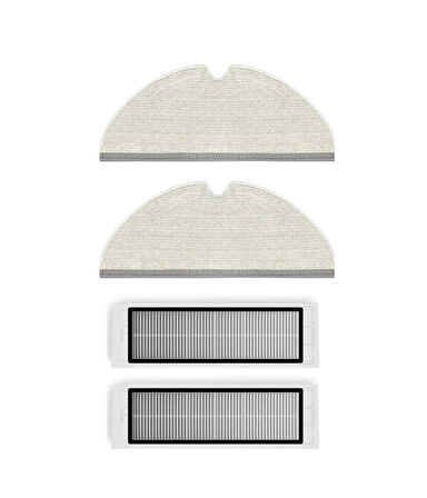 Roborock S50/S55 Uyumlu Yedek Mop ve Hepa Filtre-4 Parça