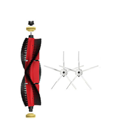 Roborock S5 Max (Beyaz) Uyumlu Yedek Ana Fırça ve Yan Fırça-3 Parça