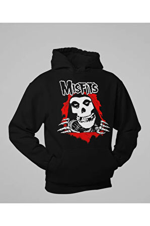 Misfits Baskılı Unisex Oversize Rock Metal Hoodie
