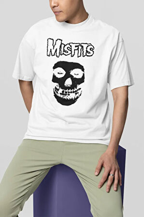 Misfits Baskılı Unisex Oversize Müzik Grubu Tişört