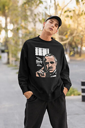 The Godfather Baskılı Unisex Oversize Film Sweatshirt