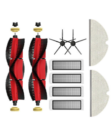 Roborock S6 MaxV Uyumlu Yedek Fırça Hepa Filtre Mop Seti-10 Parça