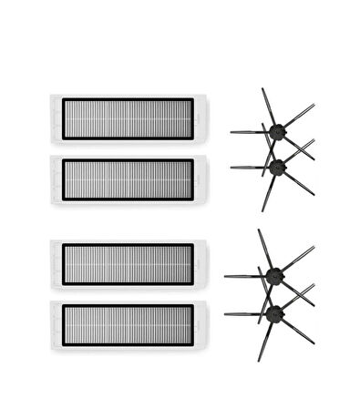 Roborock S6 MaxV Uyumlu Yedek Hepa Filtre Yan Fırça -8 Parça