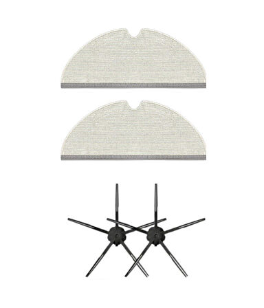 Roborock S6 MaxV Uyumlu Yedek Mop ve Yan Fırça-4 Parça