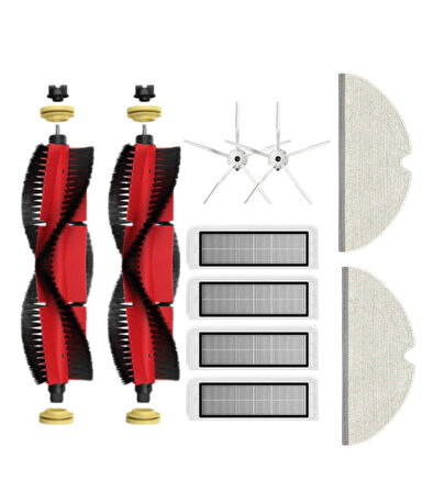 Roborock S6/S6 Pure Uyumlu Yedek Fırça Hepa Filtre Mop Seti-10 Parça