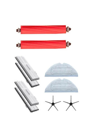 Roborock S7 Sonic Mopping S7 + S7 Maxv S7 Pro Uyumlu Yedek Hepa Filtre Fırça Mop Paspas Seti