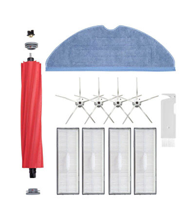 Roborock S7 Beyaz Uyumlu Yedek Fırça Hepa Filtre Mop Seti-11 Parça