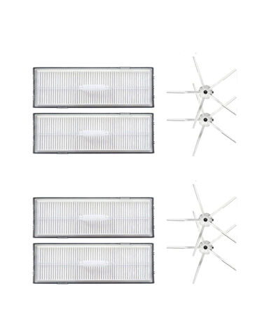 Roborock S7 Beyaz Uyumlu Yedek Hepa Filtre ve Yan Fırça-8 Parça