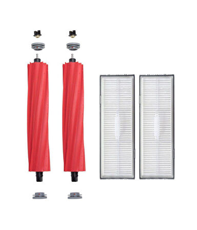 Roborock S7 Uyumlu Yedek 2 Adet Ana Fırça -2 Hepa Filtre Seti