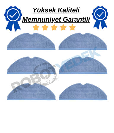 Roborock S7 Maxv, S7 Maxv Ultra Uyumlu 6 Adet Mop Fiber Bez Paspas