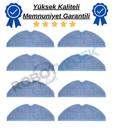 Roborock S7 Maxv, S7 Maxv Ultra Uyumlu 8 Adet Mop Fiber Bez Paspas