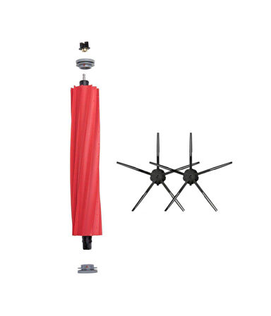 Roborock S7 Pro Ultra Uyumlu Yedek Ana Fırça ve Yan Fırça-3 Parça