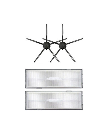 Roborock S7 Siyah Uyumlu Yedek Hepa Filtre ve Yan Fırça-4 Parça