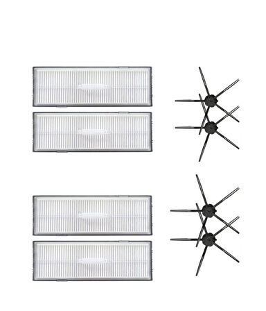 Roborock S7 Siyah Uyumlu Yedek Hepa Filtre ve Yan Fırça-8 Parça