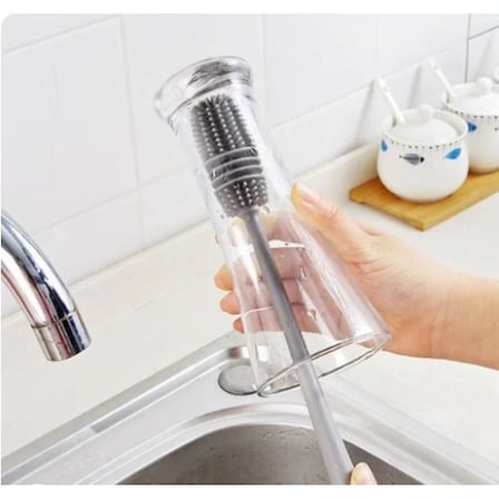 Eco Lounge Silikon Fırça Uzun Saplı Bardak Biberon ve Vazo Temizleme Fırçası 27 cm