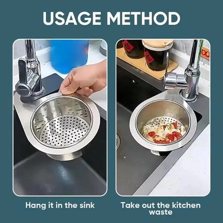 Eco Lounge Kuğu Tasarımlı Paslanmaz Çelik Lavabo Bulaşık Sepeti Gümüş Metal