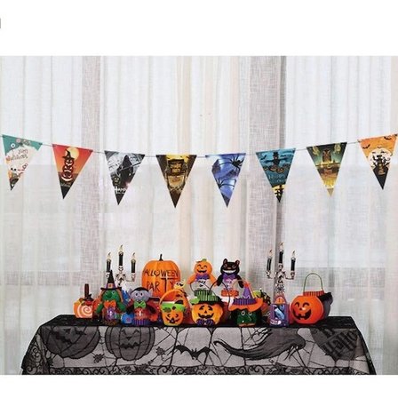 Eco Lounge Cadılar Bayramı Halloween Flama Bayrak Parti Süsü 8'li 3 Metre