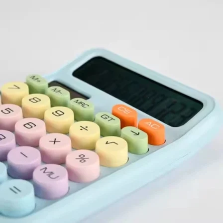 Eco Lounge Hesap Makinesi Pastel Mavi Büyük Ekranlı Masaüstü Hesap Makinesi