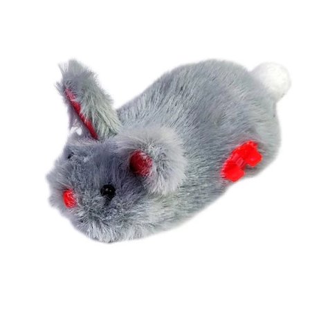 Eco Lounge Kurmalı Tavşan Kedi Oyuncağı Peluş Hareketli Manuel Mekanizmalı Beyaz