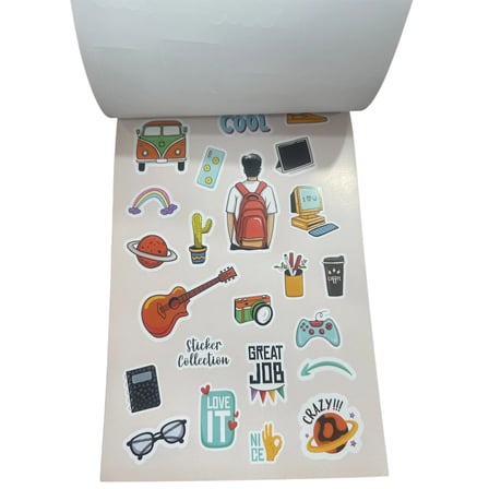 Eco Lounge 16 Yaprak 14 cm Motifli Sticker Defter Renkli