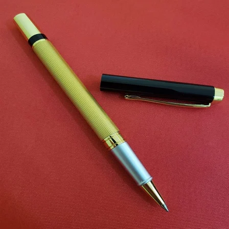 Eco Lounge Metal Roller Kalem Kutulu Gold Siyah Tasarım 13.5 cm