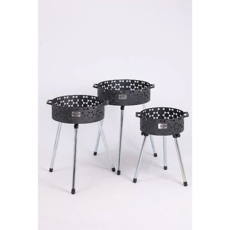 Eco Lounge No 3 Kömürlü Mangal Katlanabilir Büyük Boy Siyah