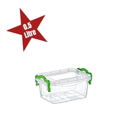 Eco Lounge 0.5 Litre Plastik Saklama Kabı Dikdörtgen Şeffaf