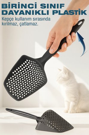 Eco Lounge Kedi Kumu Küreği Mikro Delikli Dayanıklı Plastik Ergonomik Tasarım