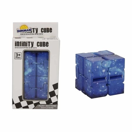 Sunman Infinity Cube Stres Oyuncakları Katlanabilir Uzay Desenli Mavi Renk