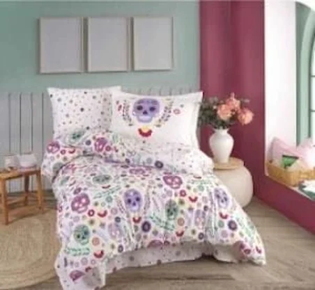 Eco Lounge Alice Tek Kişilik Poplin Nevresim Takımı Mor %100 Pamuk