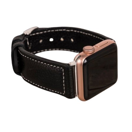 Eco Lounge Apple Watch Uyumlu Deri Kordon 42mm 44mm 45mm Siyah