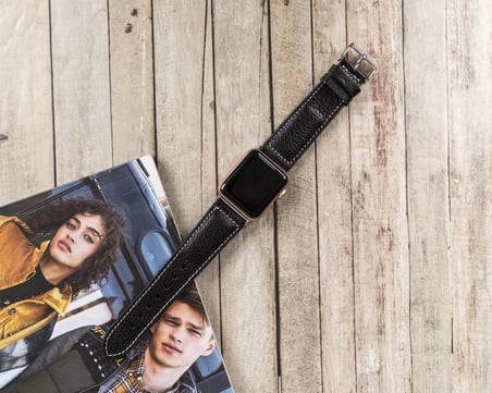 Eco Lounge Apple Watch Uyumlu Deri Kordon 42mm 44mm 45mm Siyah