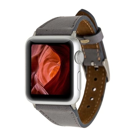 Eco Lounge Apple Watch Uyumlu Deri Kordon 42-44-45 Mm Gri