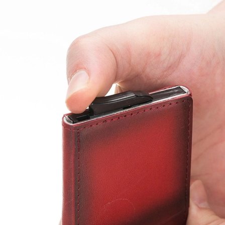 Eco Lounge Mekanizmalı Deri Kartlık RFID Korumalı Dikey Model Kırmızı