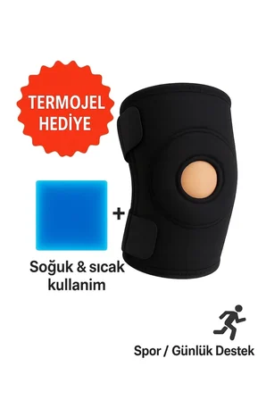 Eco Lounge Medical Destekli Dizlik Siyah M Beden Çapraz Bağ ve Menisküs Ağrısı İçin Sporcu Dizliği Termolu