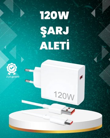 120 Watt Güçlü Hızlı Şarj Adaptörü Huawei P30 P40 Mate 20 Pro Uyumlu