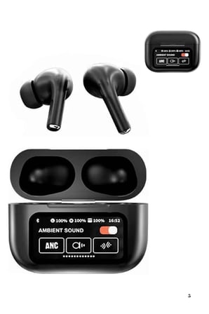 Yeni Nesil ANC Özellikli Çağrı Cevaplayan Dokunmatik Ekranlı Bluetooth Kulaklık Siyah