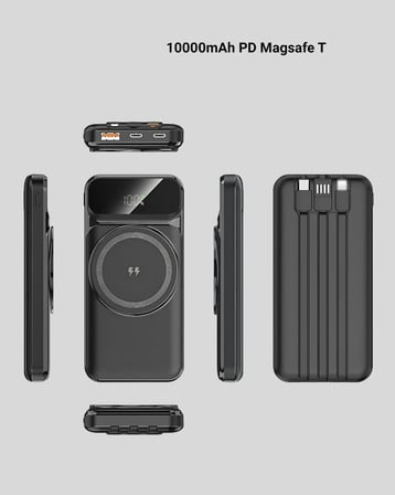 15W Kablosuz Hızlı Şarjlı 10000 mAh Powerbank – Taşınabilir, LED Göstergeli