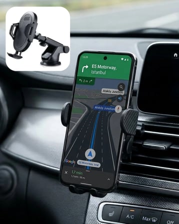 360° Döner Araç Telefon Tutucu Otomatik Kilit Mekanizmalı Stand