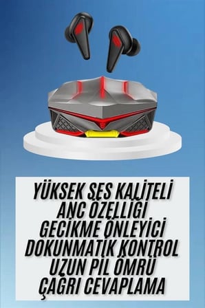 Dokunmatik Kontrol Tws Işıklı Kulakiçi Bluetooth Kulaklık Kablosuz Oyuncu Kulaklığı