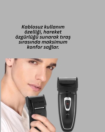 Şarj Göstergeli Yıkanabilir Erkek Tıraş Makinesi