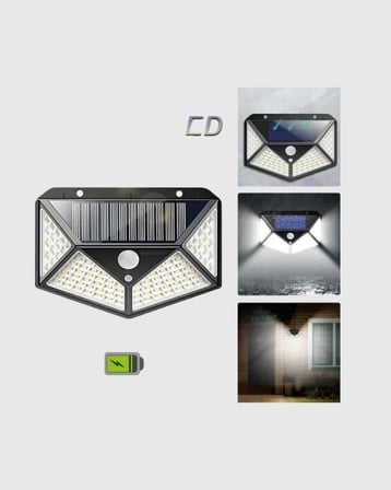 Güneş Enerjili 100 LED Dış Mekan Lamba – Hareket Sensörlü, 2200mAh Bataryalı Solar Aydınlatma