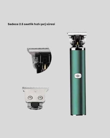 Profesyonel Şarjlı Tıraş Makinesi – 180 Dakika Kullanım, 2.5 Saat Hızlı Şarj, Evrensel USB Şarj Giri