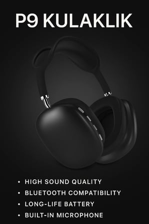 Eco Lounge P9 Bluetooth Kulaklık Siyah Mikrofonlu Uzun Pil Ömrü ANC